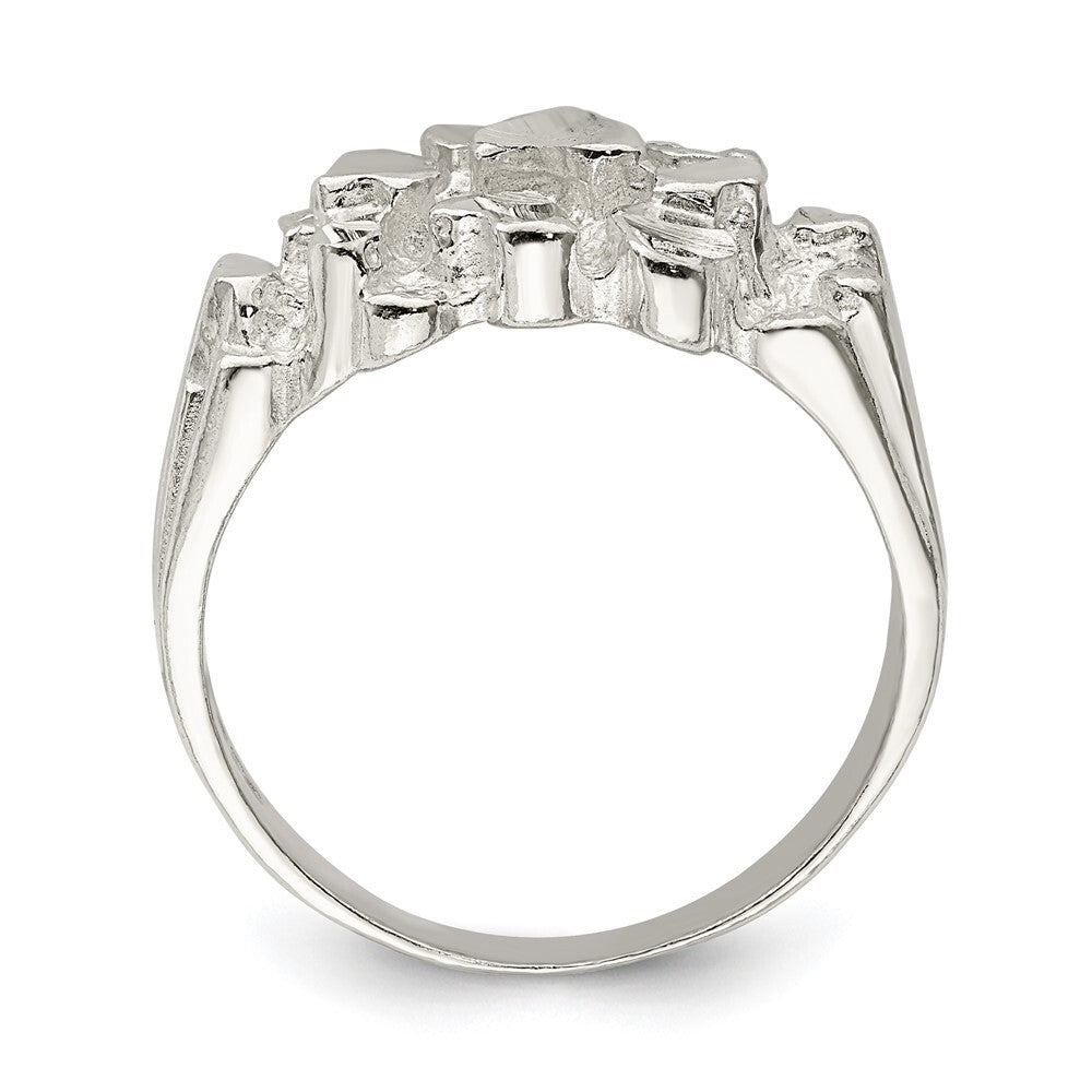 Sterling Silver Men's Nugget Ring Size 10