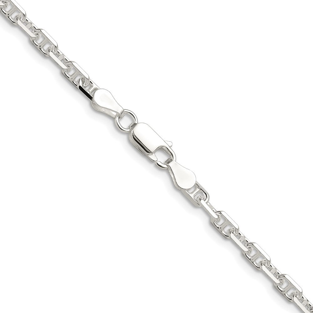 Sterling Silver Polished and Diamond-Cut 3.75mm Mariner Link Chain Necklace