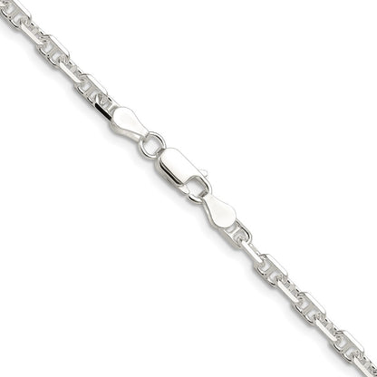 Sterling Silver Polished and Diamond-Cut 3.75mm Mariner Link Chain Necklace