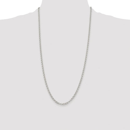 Sterling Silver Rhodium-plated 3.5mm Rolo Chain