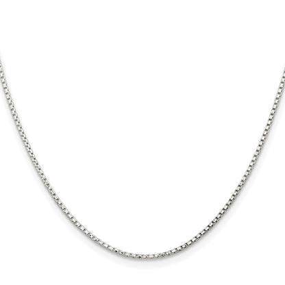 Sterling Silver Rhodium-plated 1.3mm Diamond-cut Round Box Chain 4in ext.