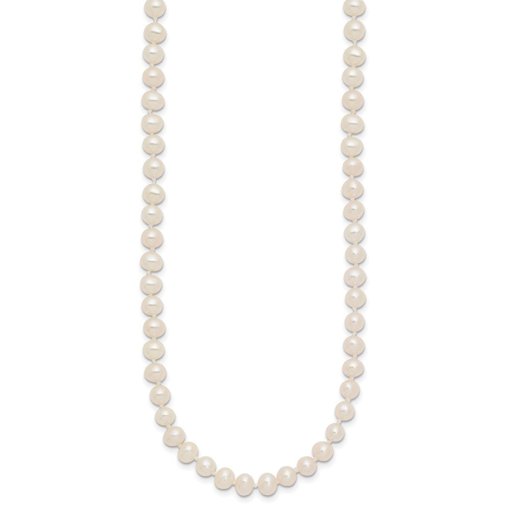 14k Yellow Gold 4-5mm White Freshwater Cultured Pearl 24 inch Necklace