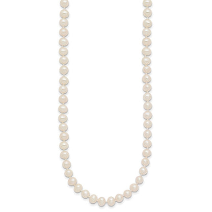 14k Yellow Gold 4-5mm White Freshwater Cultured Pearl 24 inch Necklace