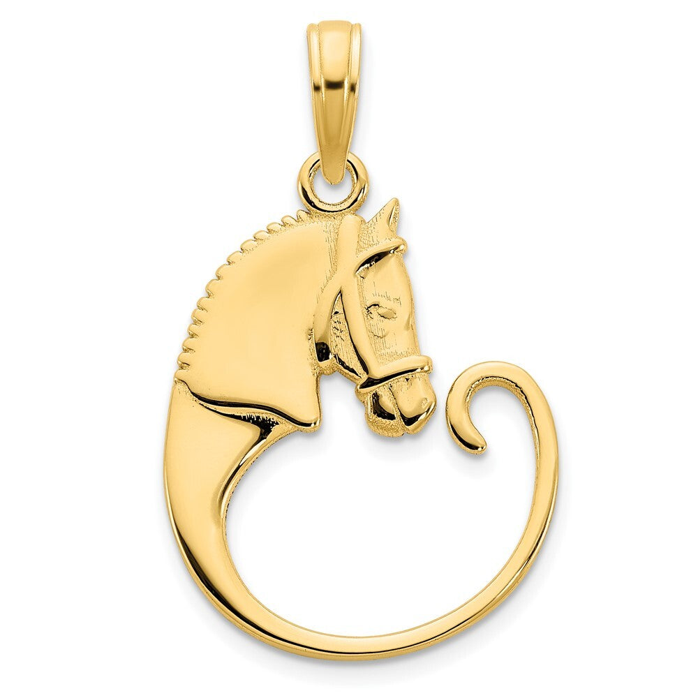14k Yellow Gold Horse Pendant for Women