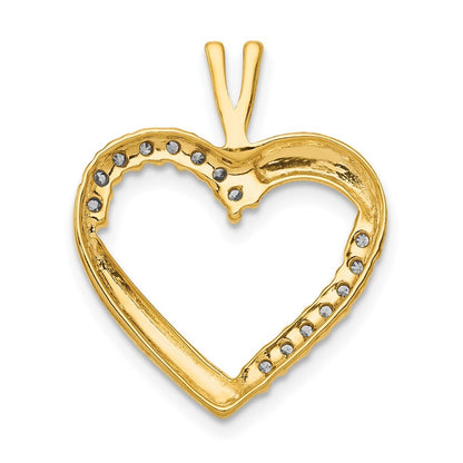 14k Yellow Gold 1/6ct. Diamond Heart Pendant for Women