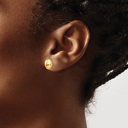 14k Yellow Gold Gold Polished Stud Earrings Gift for Women