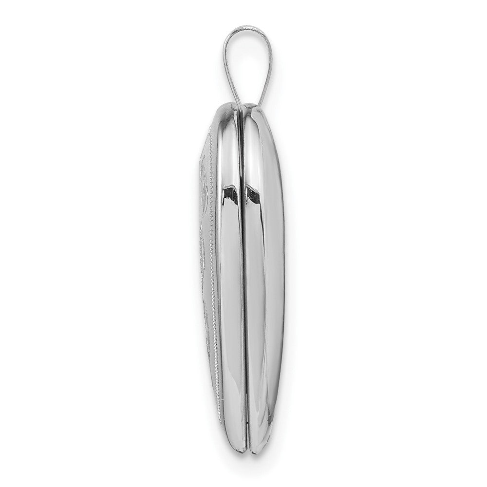 14k White Gold 20mm MOM Hearts Heart Locket