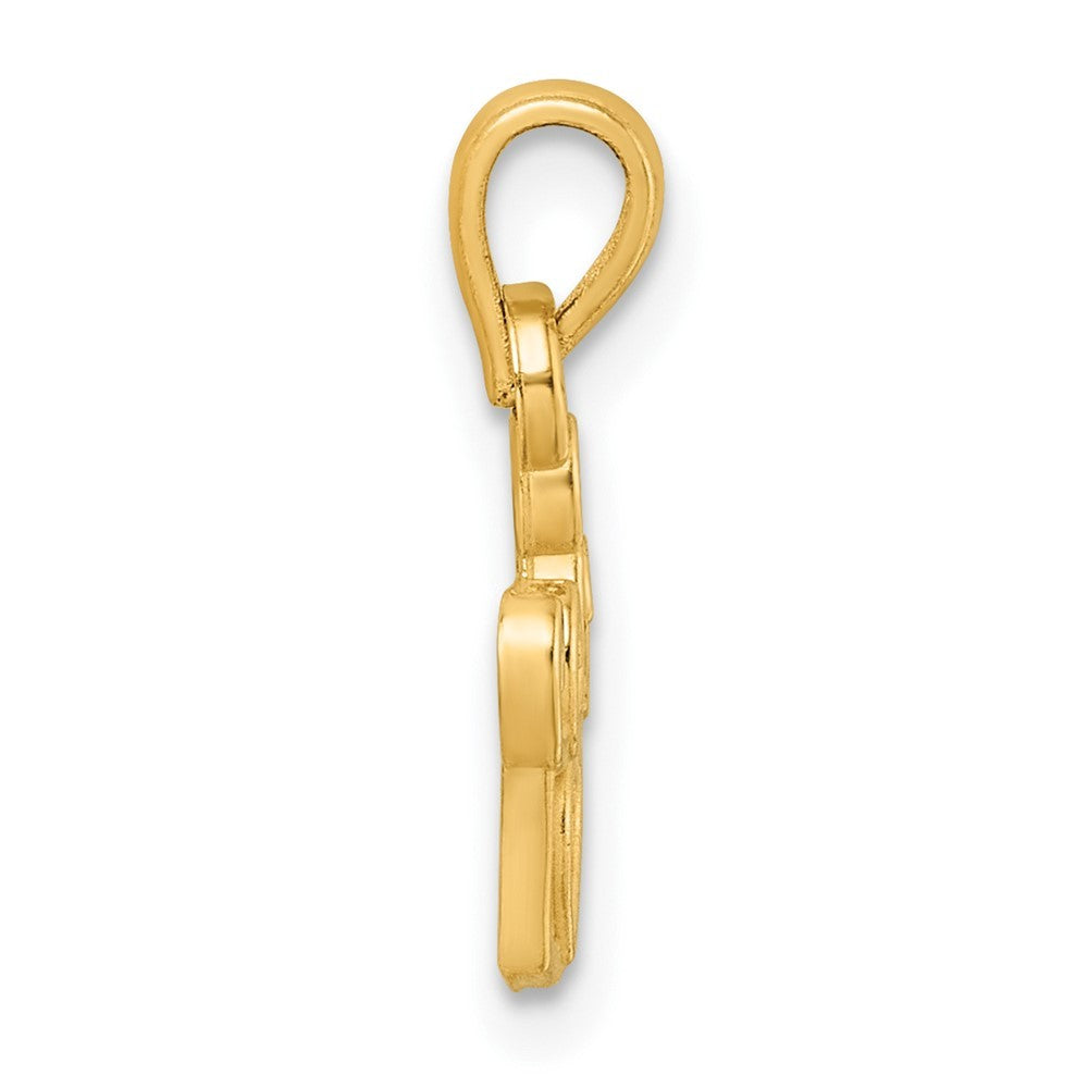 14k Yellow Gold Polished Crown Pendant
