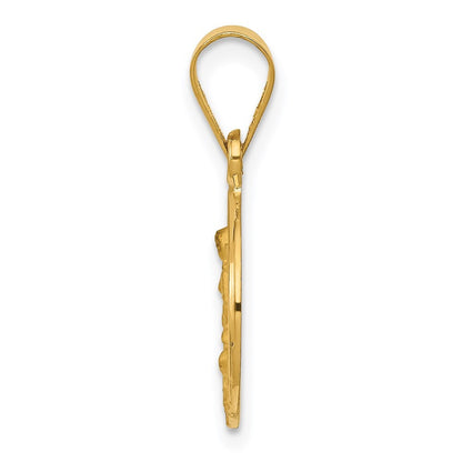 18k Yellow Gold Guardian Angel Medal Pendant for Women