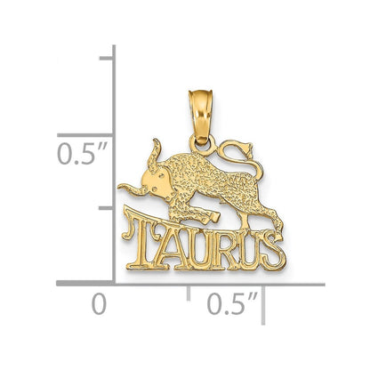 14k Yellow Gold TAURUS Zodiac Charm