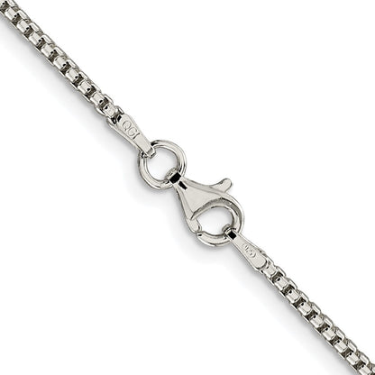 Sterling Silver Rhodium-plated 1.75mm Round Box Chain Necklace
