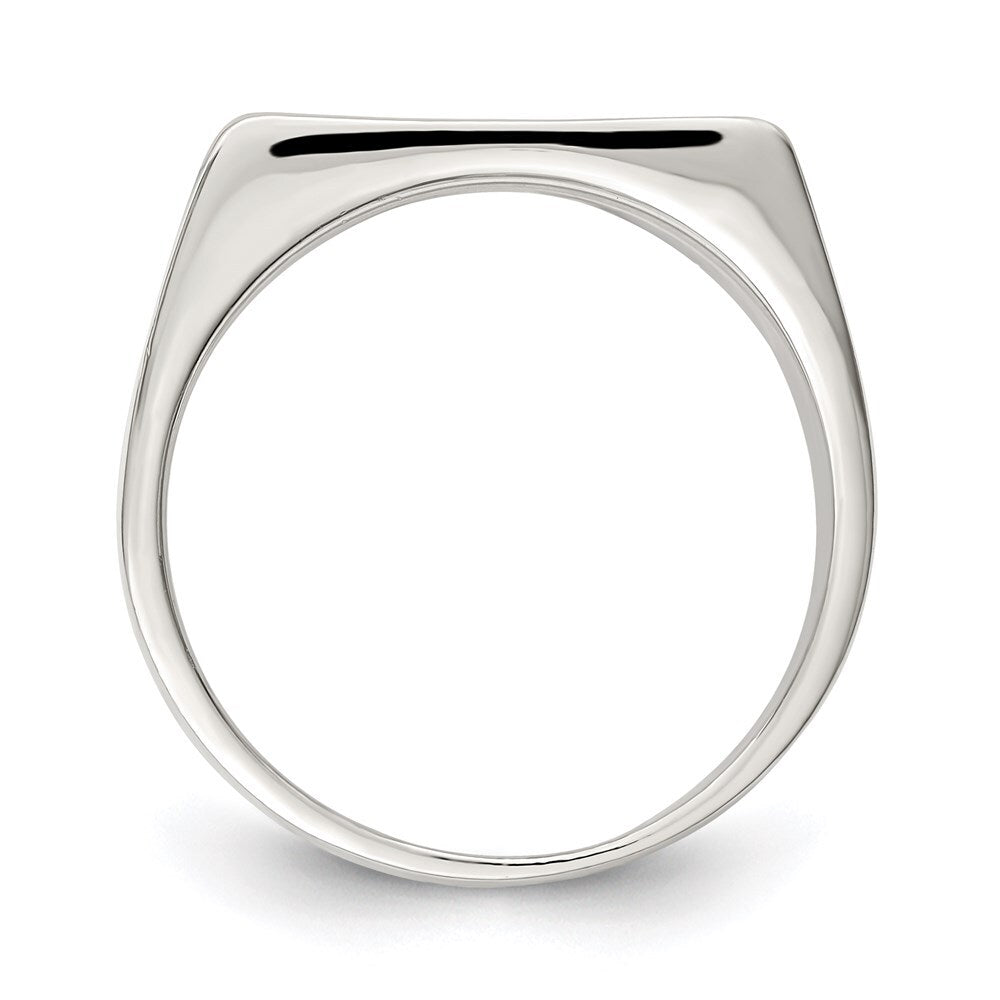 Sterling Silver 11x15mm Closed Back Signet Ring Size 10