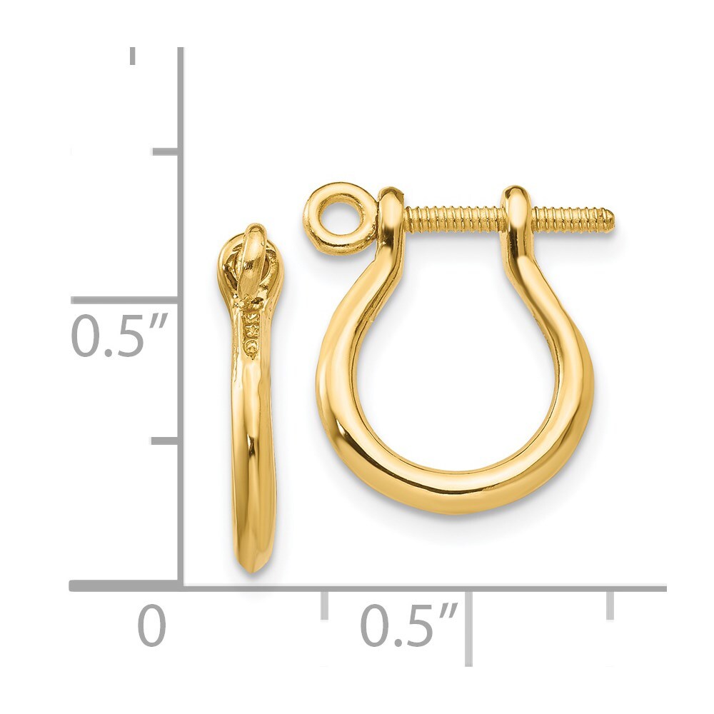 14k Yellow Gold 3D Shackle Link Screw Stud Earrings Gift for Women
