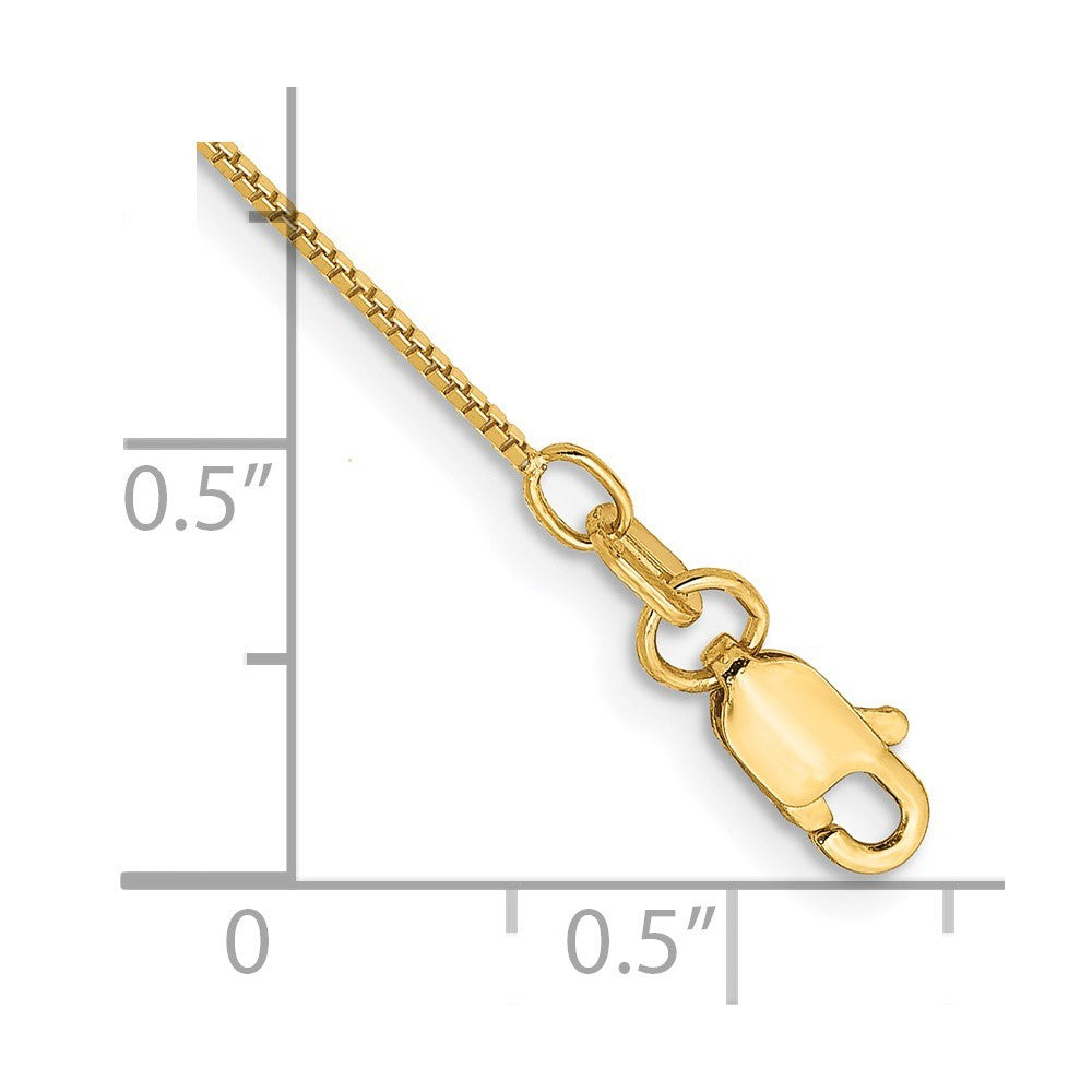 14k Yellow Gold 7 inch .7mm Box Bracelet