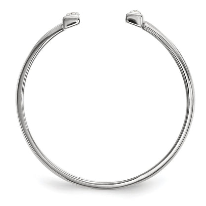 14k White Gold Diamond Double Bar Ring