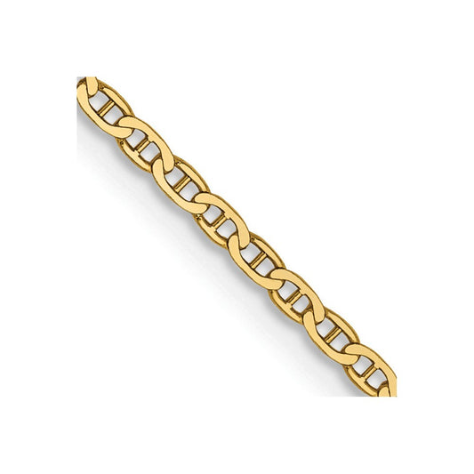 14k Yellow Gold 14" 1.5mm Lightweight Flat Anchor Link Pendant Chain Necklace