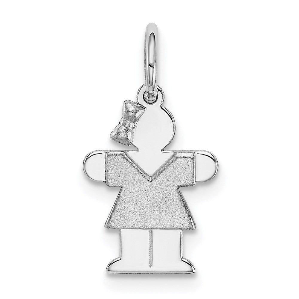 14k White Mini Girl Hugs Charm Pendant