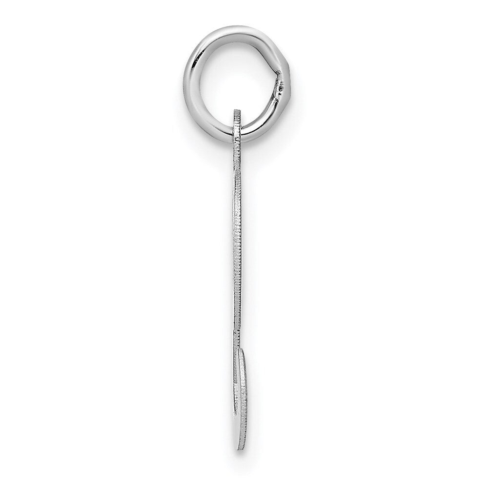 14k White Gold Script Letter L Initial Charm Pendant for Women