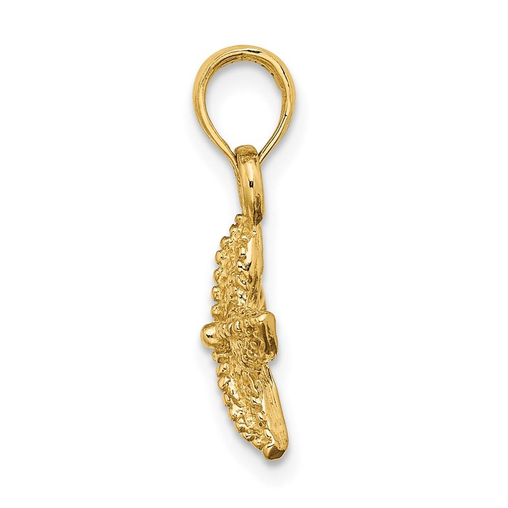 14k Yellow Gold Starfish Charm Pendant