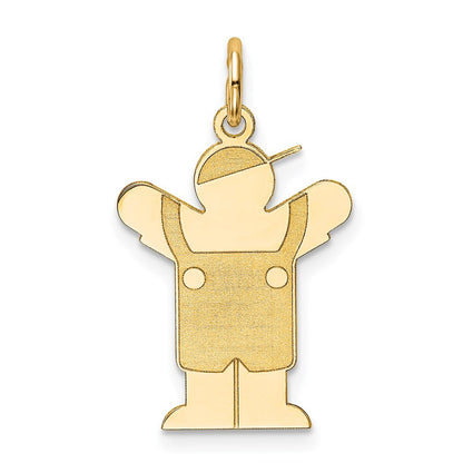 14k Yellow Gold Kid Charm Pendant for Women
