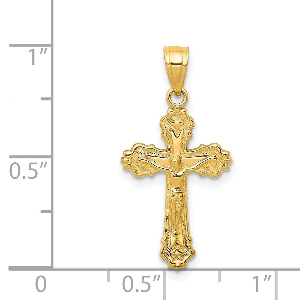 14k Yellow Gold Small Crucifix Charm Pendant for Women