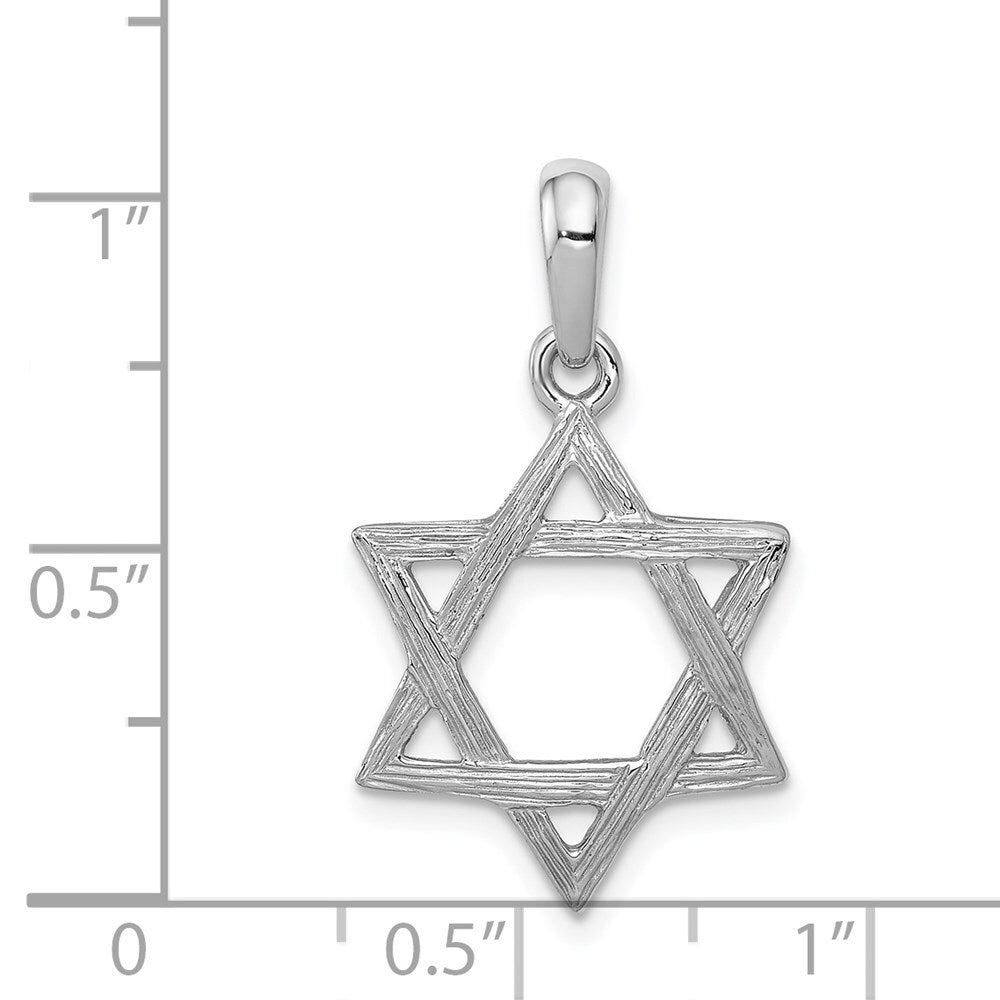 14k White Gold Star Of David Pendant for Women