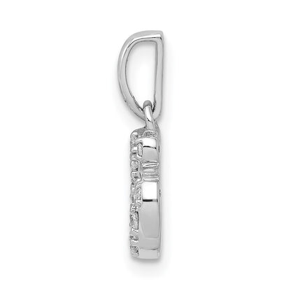 14k White Gold 1/10ct. Diamond Om Symbol Pendant for Women