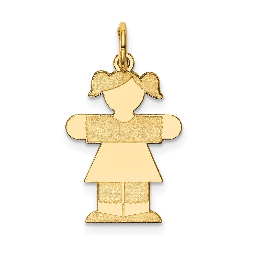 14k Yellow Gold Kid Charm Pendant for Women