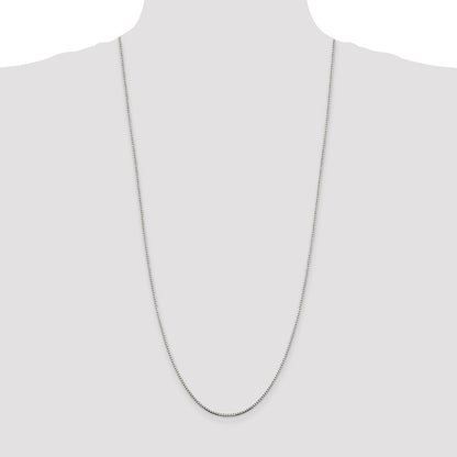Sterling Silver 1.5mm 8 Sided Diamond-cut Box Chain
