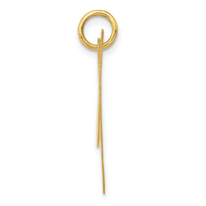 14k Yellow Gold Large Fancy Script Letter M Initial Charm Pendant for Women