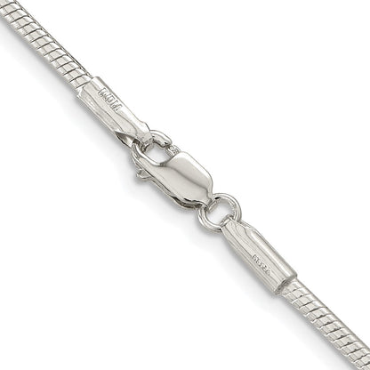 Sterling Silver Rhodium-plated 2mm Snake Chain Necklace