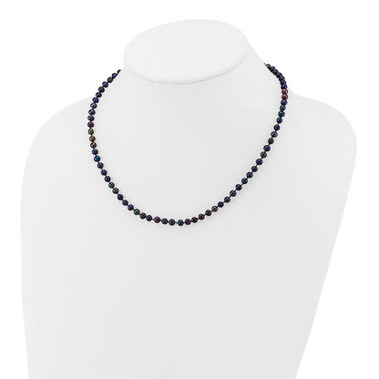 14k Yellow Gold 4-5mm Black Freshwater Cultured Pearl 16 inch Necklace