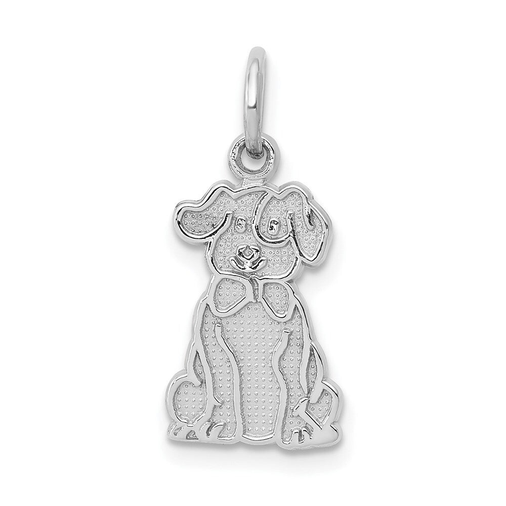 14k White Gold Puppy Charm Pendant for Women