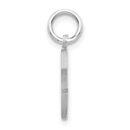 14K White Satin Diamond-cut Letter C Initial Charm