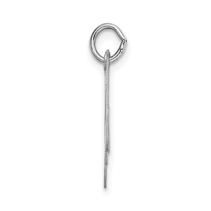 14k White Gold Large Fancy Script Letter M Initial Charm Pendant for Women
