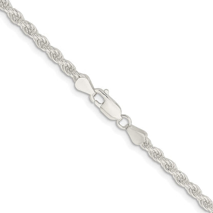 Sterling Silver Rhodium-plated 4.5mm Solid Rope Chain Necklace