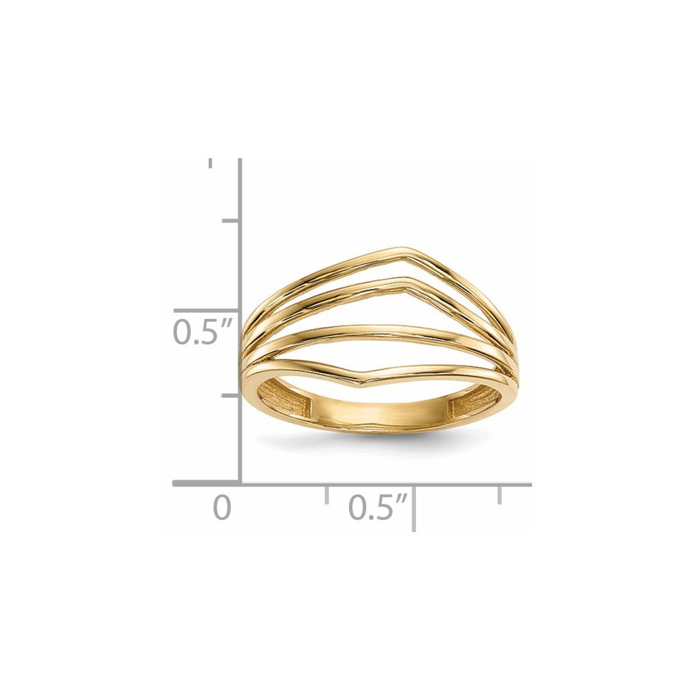 14K Yellow Gold Gold Polished 4-Bar Ring Size 7