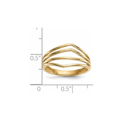 14K Yellow Gold Gold Polished 4-Bar Ring Size 7