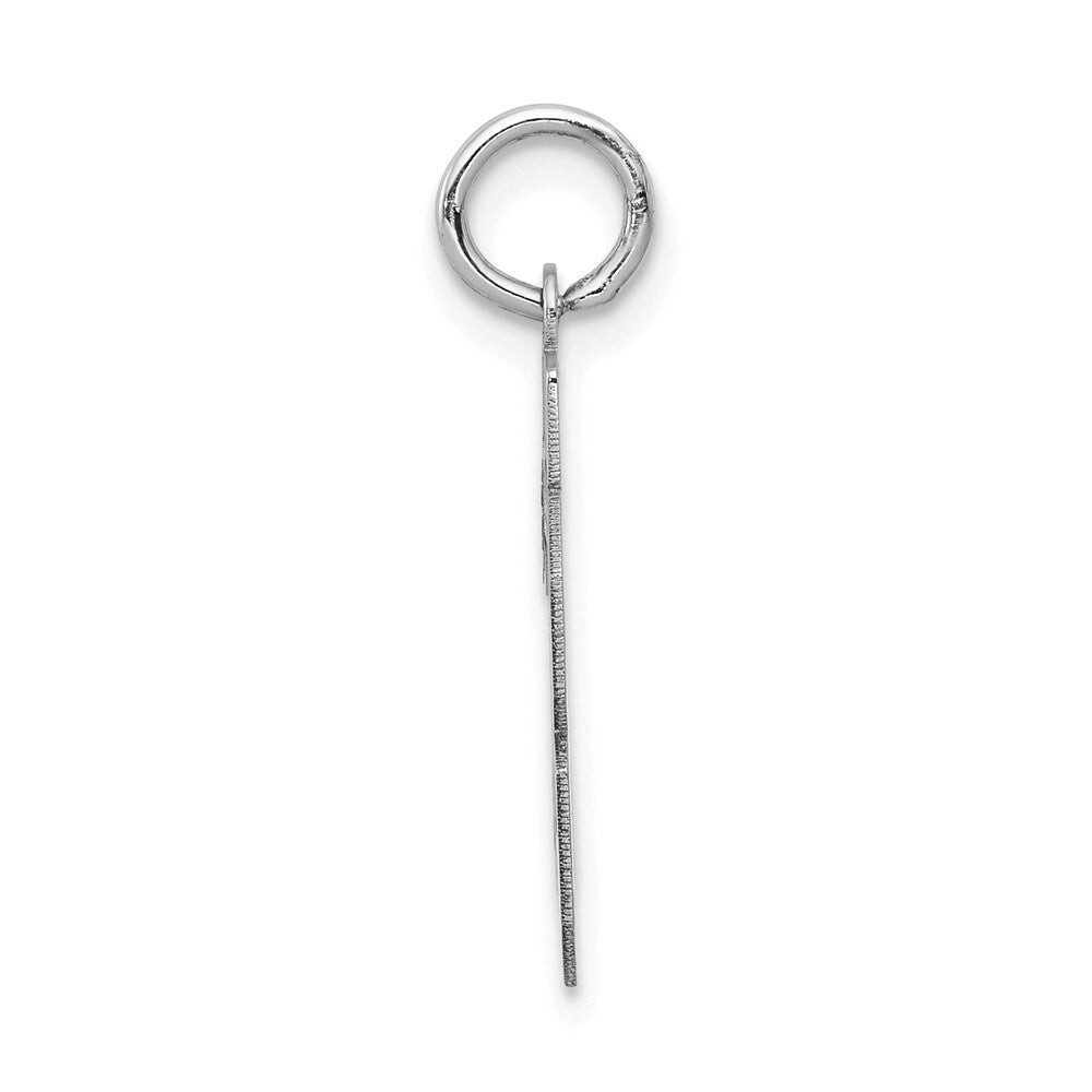 14k White Gold Small Satin Number 28 Charm Pendant for Women