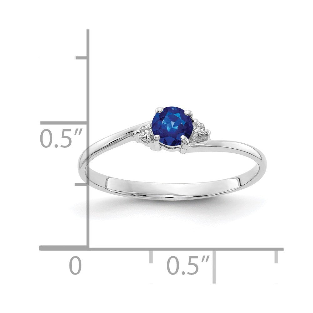 14k White Gold 4mm Sapphire AA Diamond ring