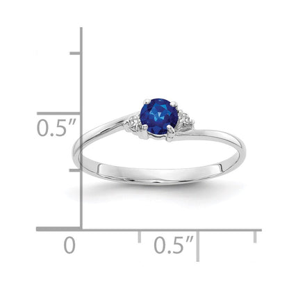 14k White Gold 4mm Sapphire AA Diamond ring
