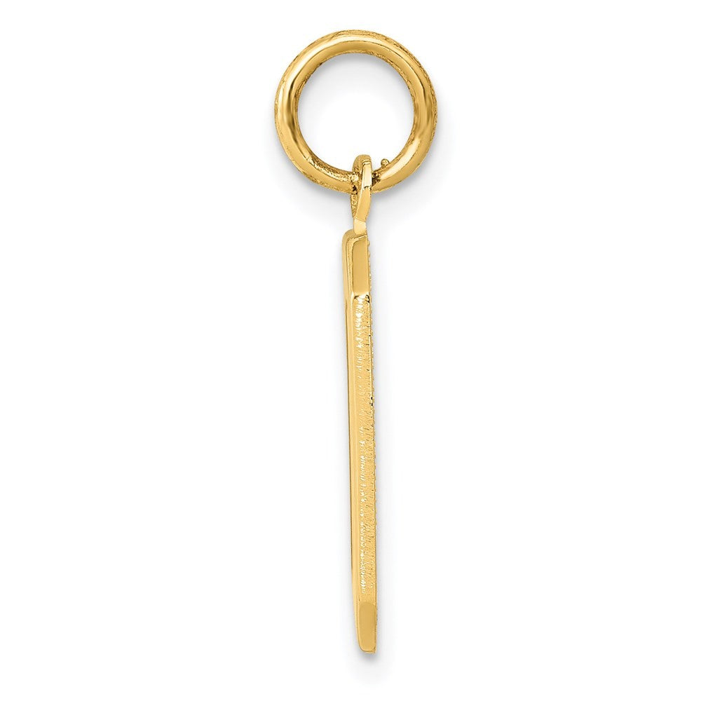 14k Yellow Gold Medium Polished Number 0 Charm Pendant