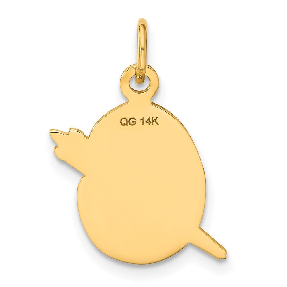 14k Yellow Gold Enameled Artist Palette Charm Pendant