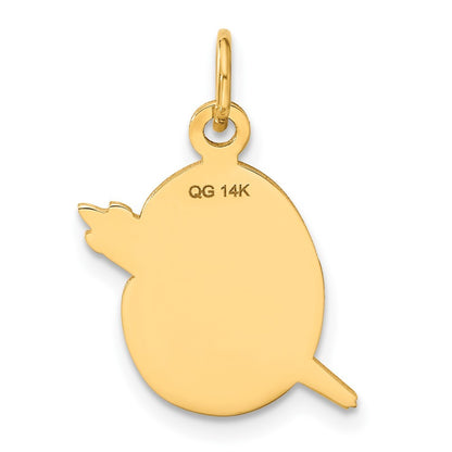 14k Yellow Gold Enameled Artist Palette Charm Pendant