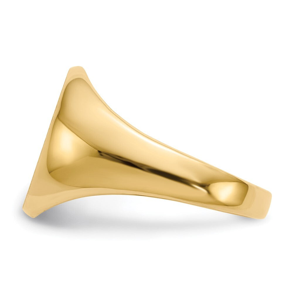 14K Yellow Gold 12.5x11.0mm Open Back Signet Ring