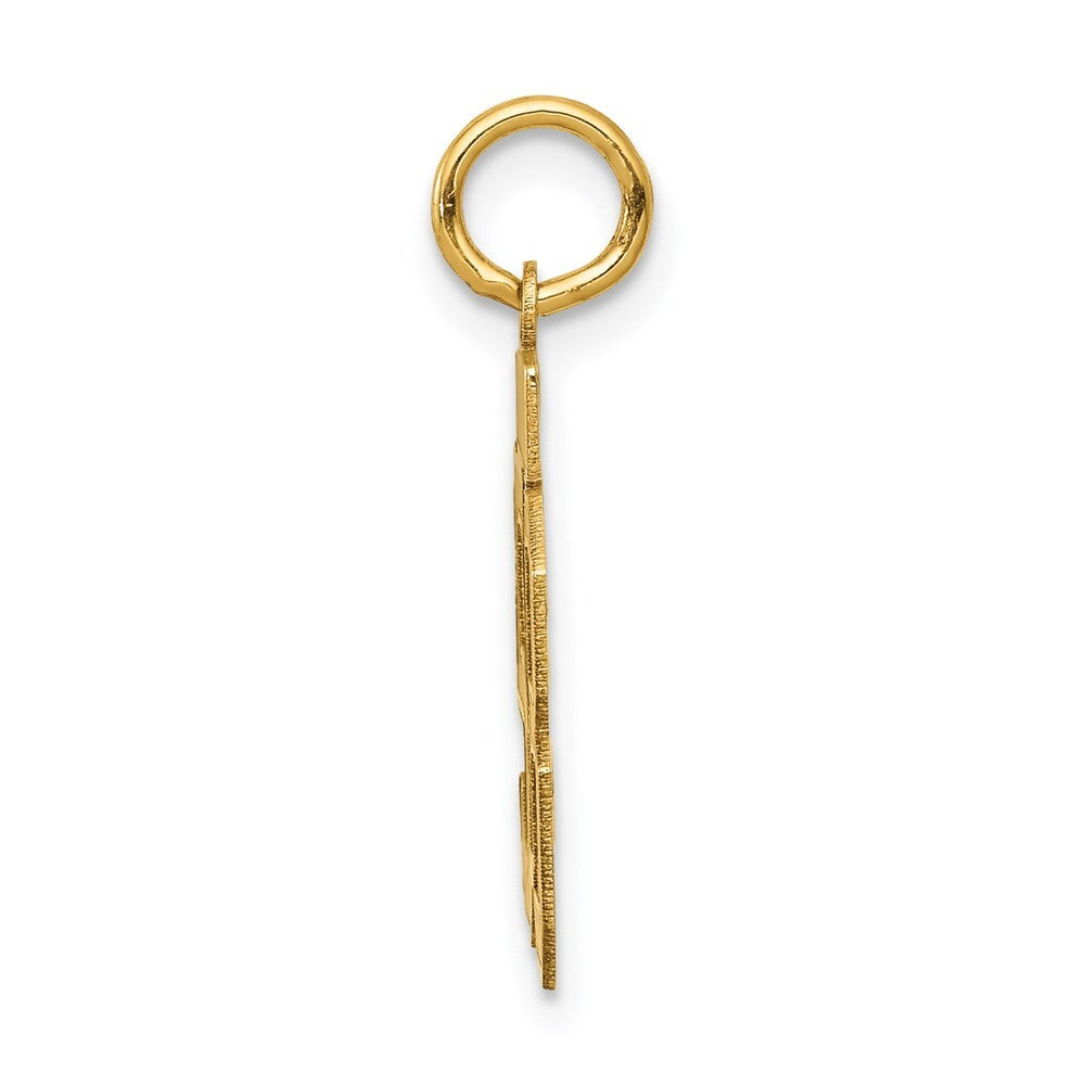 14k Yellow Gold Small Satin Number 58 Charm Pendant for Women