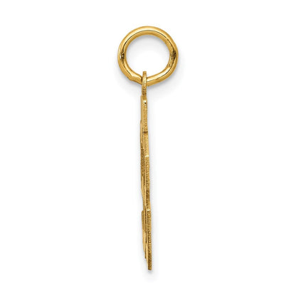 14k Yellow Gold Small Satin Number 58 Charm Pendant for Women