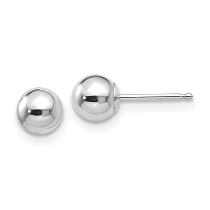 14k White Gold Polished 5mm Ball Stud Earrings Gift for Women