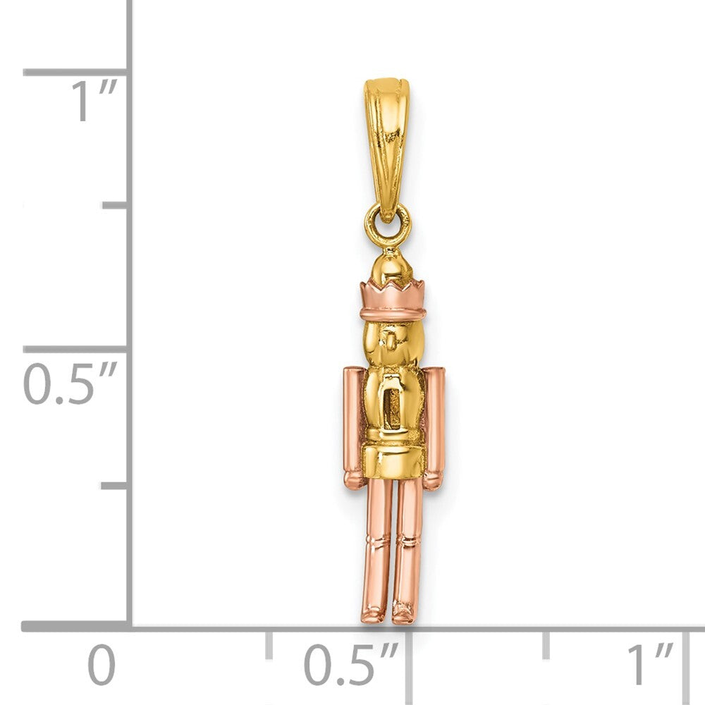 14k Yellow Gold with Rose-plating Polished Nut Cracker Charm