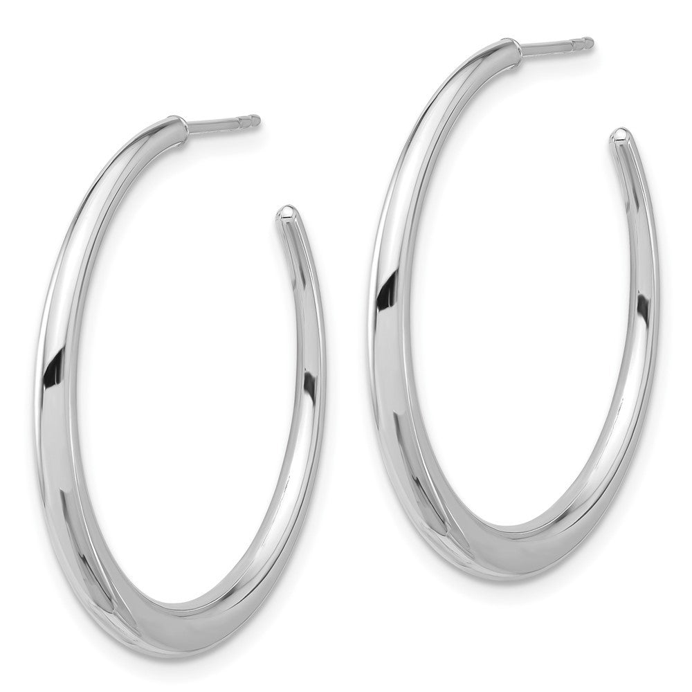 14K White Gold Polished Hoop Earrings